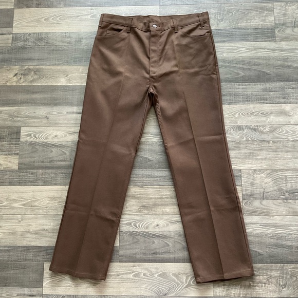 42x32 NWT Levi’s Saddleman Boot Jeans Pants Men’s Brown Dacron USA 517-4427 - Picture 1 of 16